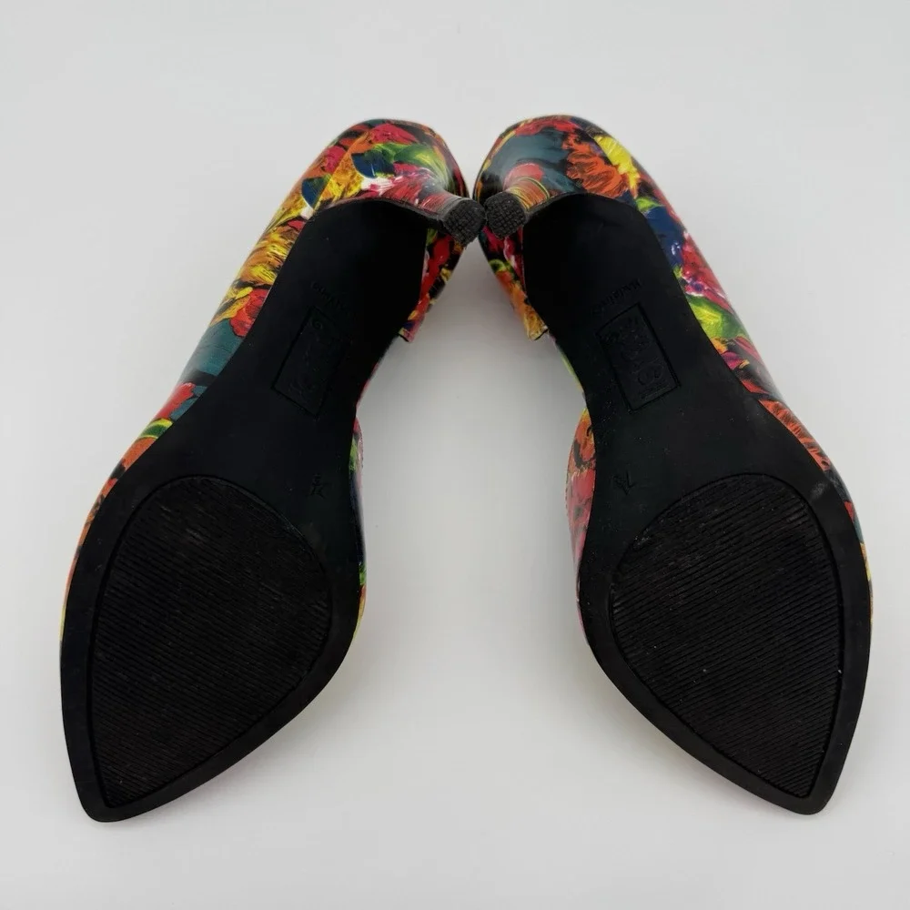 BRASH Karah D'orsay Stiletto Floral Heels Women US sz 7.5 Multicolor Pointy Toes